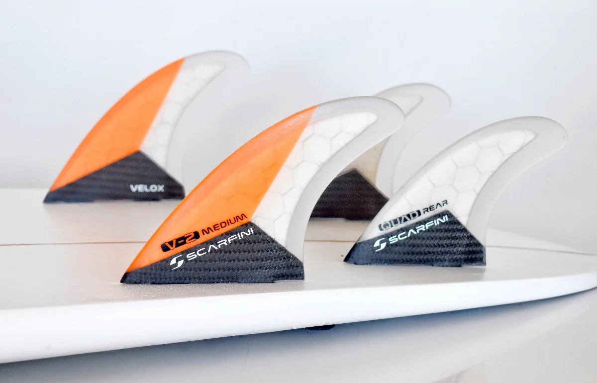 Scarfini HX V2 Medium Velox FCS Dual Tab Thruster or Five Surfboard Fin - Image 3