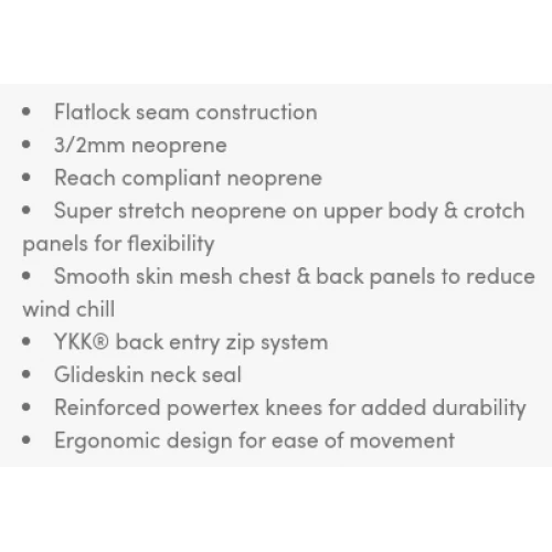Typhoon Storm Men 3:2 Wetsuit Back Zip Flatlock Black - Image 5