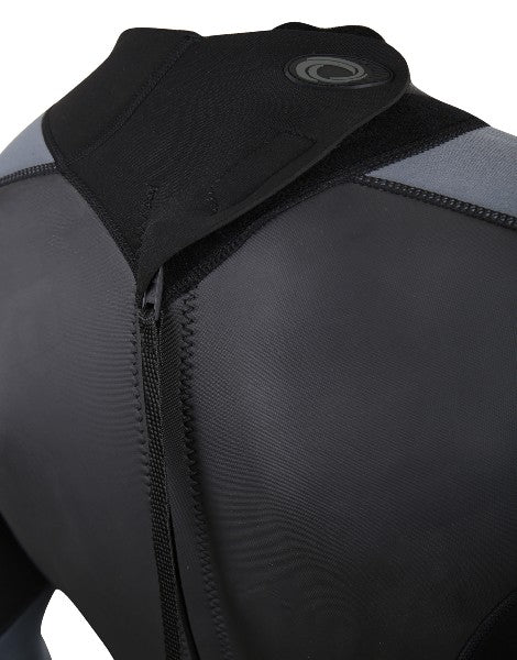 Typhoon Swarm Men 3:2 Wetsuit Back Zip Flatlock Graphite Black - Image 4